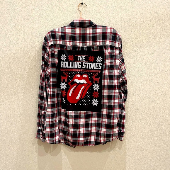 the Rolling Stones Other - Rolling Stones Up-cycled Flannel Shirt